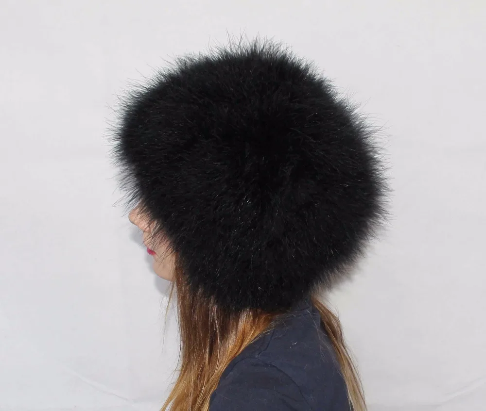Шапка Linhaoshengyue из страусиного меха зимняя теплая бесплатная доставка - купить по