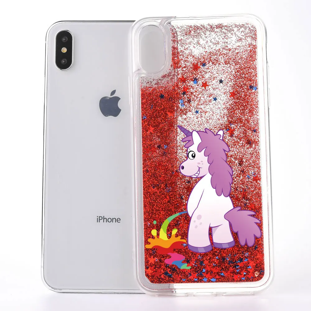 FQYANG Cute Spoof Cartoon Unicorn For HUAWEI P8LITE Dynamic Liquid Quicksand Phone Case For Samsung S4 5 6 7 8 Plus A7 A5 J7 J5