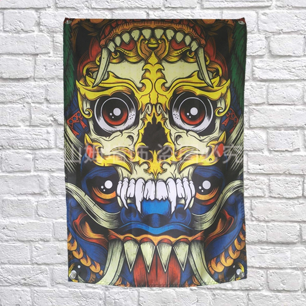 Череп Старая школа татуировки баннеры флаг драпировки Шторы стикер на стену кафе