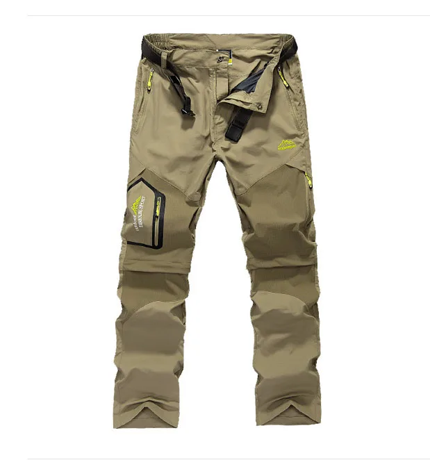 Khaki NUONEKO быстросохнущие съемные походные брюки для улицы 6XL мужские летние дышащие шорты мужские горные походные брюки PN09 - Цвет: Khaki