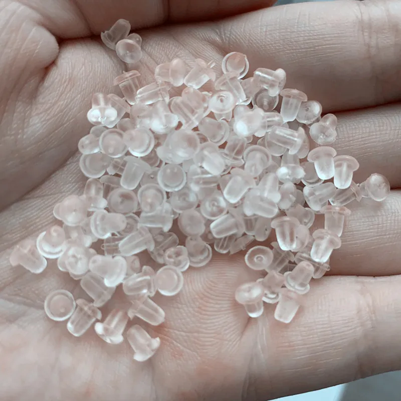 MESTILO простые серьги-гвоздики прозрачные резиновые заглушки силиконовые круглые