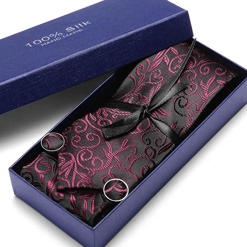 Роскошный красный цветочный костюм галстук 100% шелк мужской для свадьбы бизнес