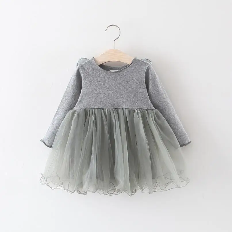 Light green Платье для девочек; Новинка года; Модное детское Сетчатое платье с милыми крыльями бабочки; осеннее детское платье принцессы с длинными рукавами - Цвет: Light green