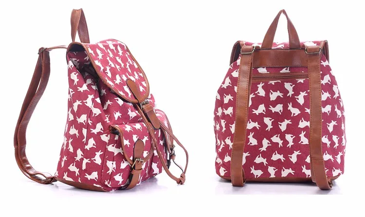 Холщовая Сумка из искусственной кожи Mochila, модный рюкзак, школьные сумки для девочек, Женский школьный рюкзак с цветочным принтом