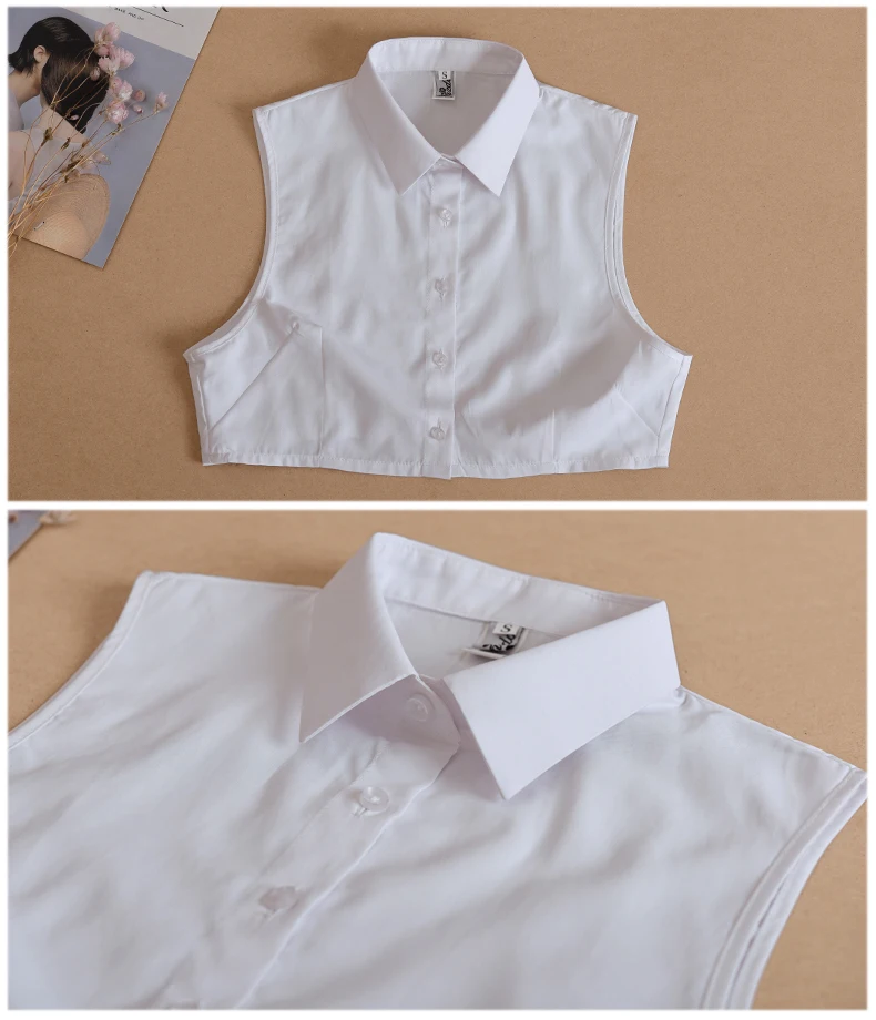 Декоративный жилет осень-зима воротник съемный ложный зимний женский синий