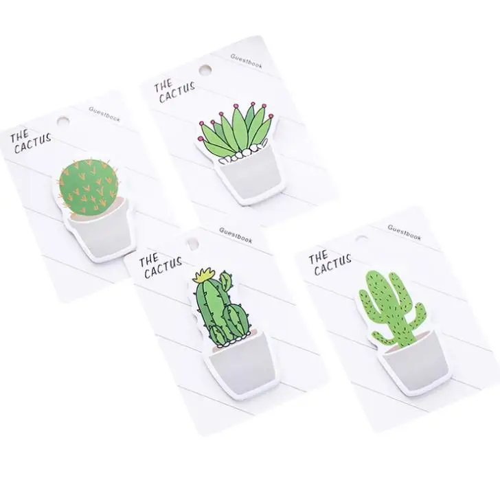 

4 Pcs/set Kawaii Plant Cactus Paper Memo Pads Sticky Notes Memo Notebook Stationery Papelaria Escolar School Supplies