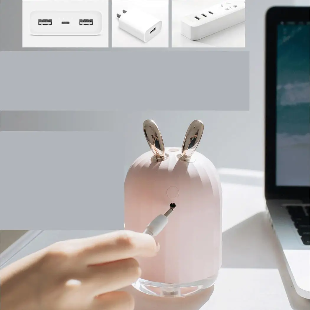 USB Mini Air Humidifier LED Night Light Mist 220ml 2W Maker 30ml/H Home Aromatic Diffuser Office Car | Бытовая техника