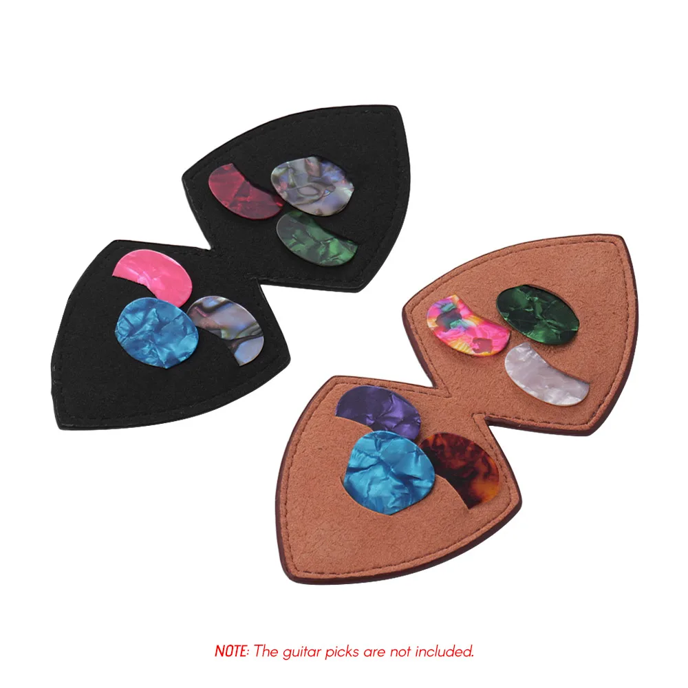 Чехол для гитарных медиаторов в форме щита 6 шт. из микрофибры искусственной кожи