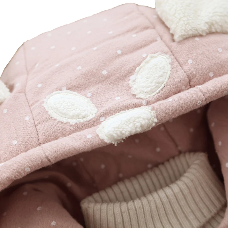 AmyaBaby/куртка для маленьких девочек; коллекция года; зимняя верхняя одежда для новорожденных; плотные теплые зимние пальто для девочек; одежда для малышей в горошек с длинными рукавами и капюшоном
