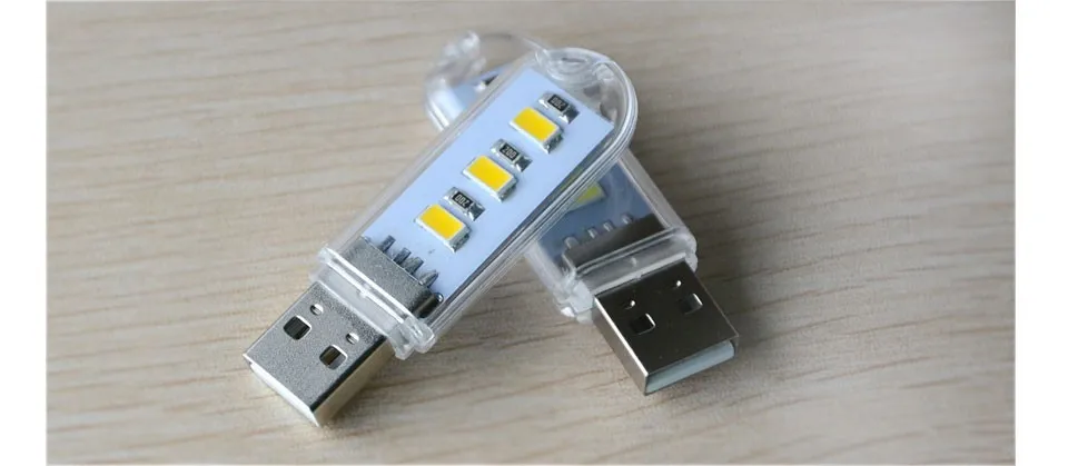 10 шт./лот, мини USB гаджет 5730SMD, светодиодная лампа, 3 светодиода, USB Освещение для ПК, ноутбука, ноутбука, мобильного зарядного устройства