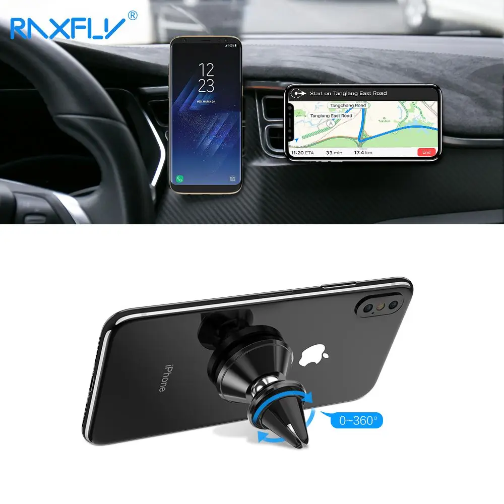 Магнитный автомобильный держатель для телефона iPhone 7 Samsung RAXFLY GPS крепление на