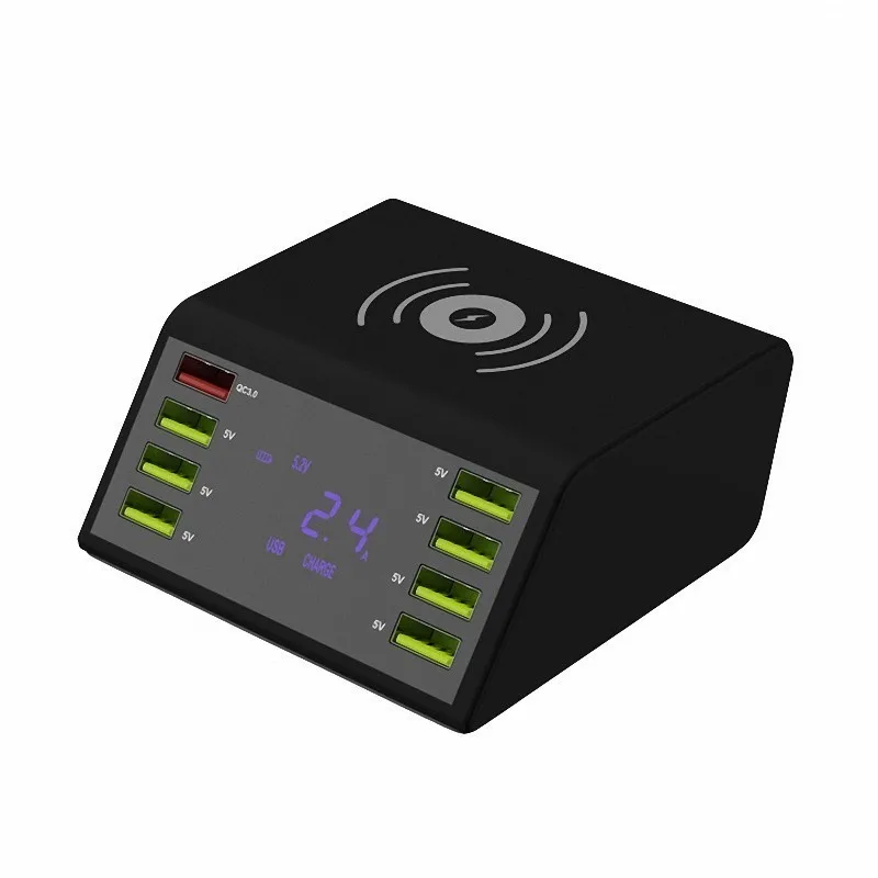 Беспроводное зарядное устройство 9 в 1 Qc 3 0 быстрая зарядка 8 Usb-портов зарядная