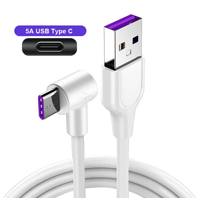Кабель Usb Type C для быстрой зарядки 90 градусов 5 А кабель передачи данных зарядный