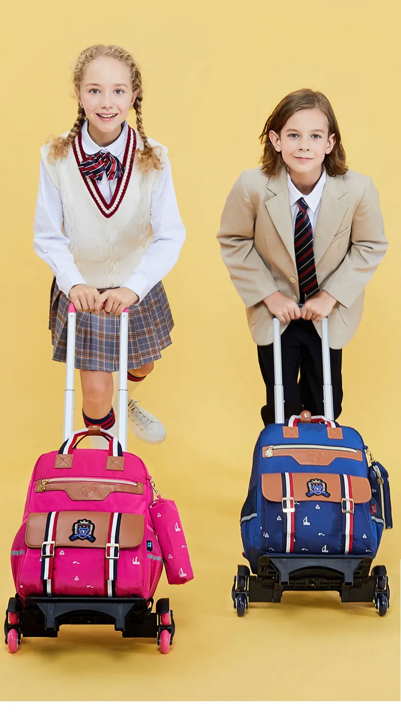 Kids Backpack with Wheels Wheeled Backpacks School Bag Children School Bags Trolley