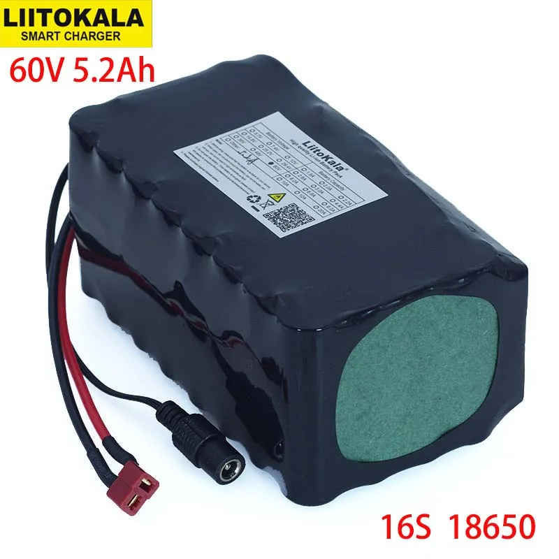 LiitoKala 60V 5.2A 16S2P 18650 67 2 V li ion аккумулятор 5200mAh Ebike Электрический велосипед Скутер с 20A