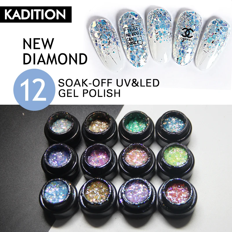 Блестящий Алмазный Гель-лак KADITION для ногтей Полупостоянный Базовое покрытие |
