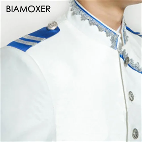 Biamoxer эпохи Возрождения мужской пиджак брюки полный комплект белый Хэллоуин