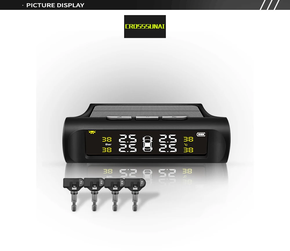 Автомобильная охранная сигнализация солнечная система TPMS s система контроля давления в шинах внутренний датчик давления в шинах цифровой ЖК-дисплей беспроводной