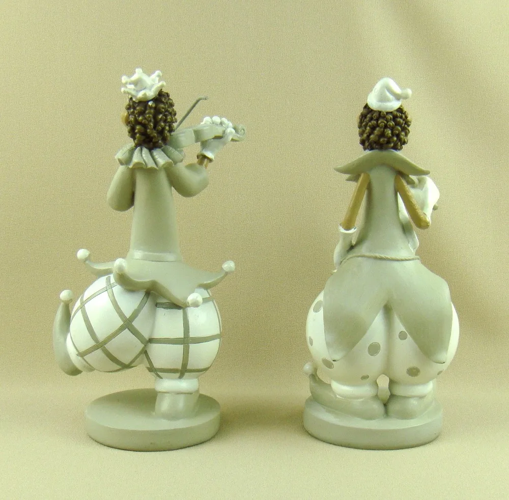 Смешная цирковая Статуэтка клоуна из смолы ручной работы музыкальный шут