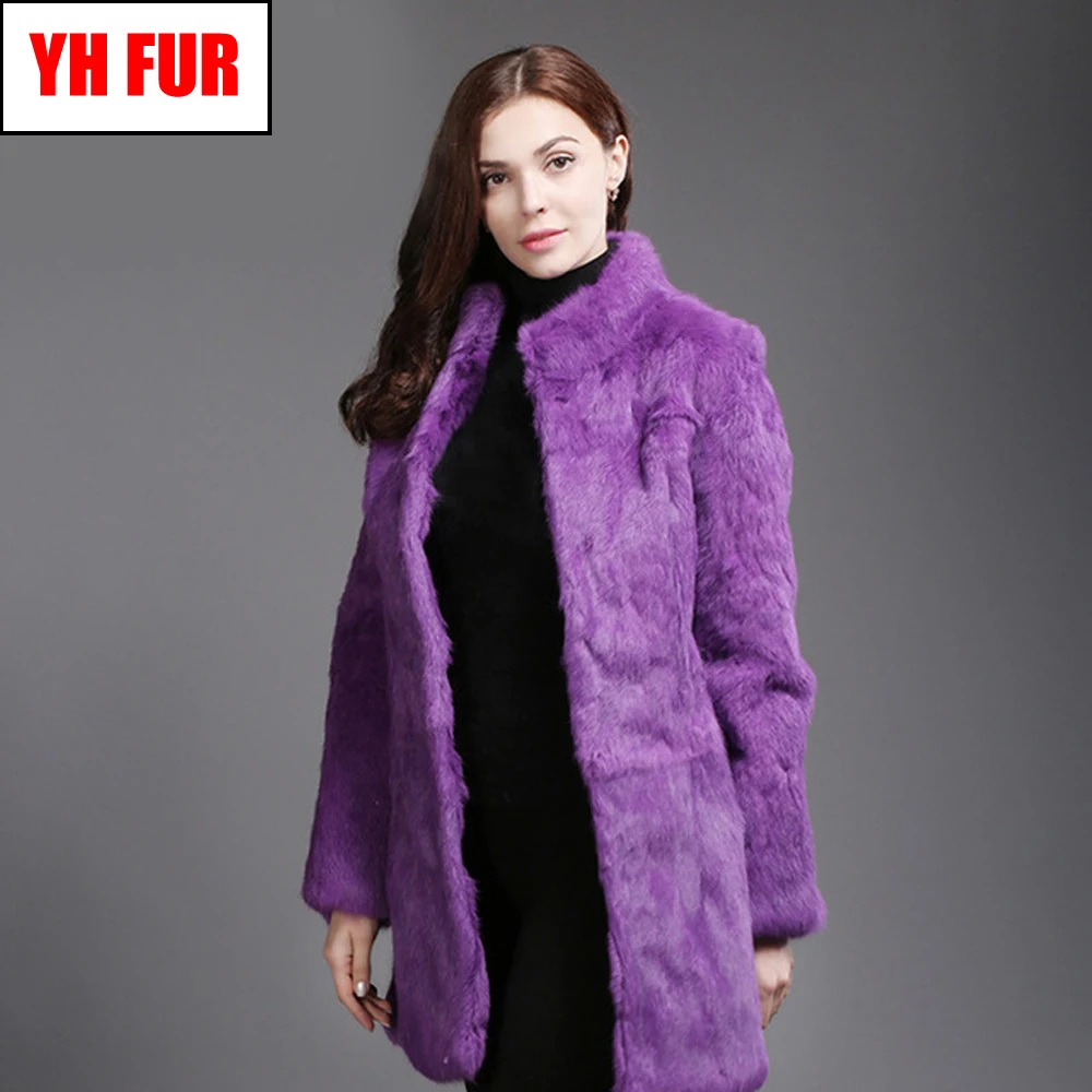 Новые женские пальто из натурального кроличьего меха Женские зимние толстые
