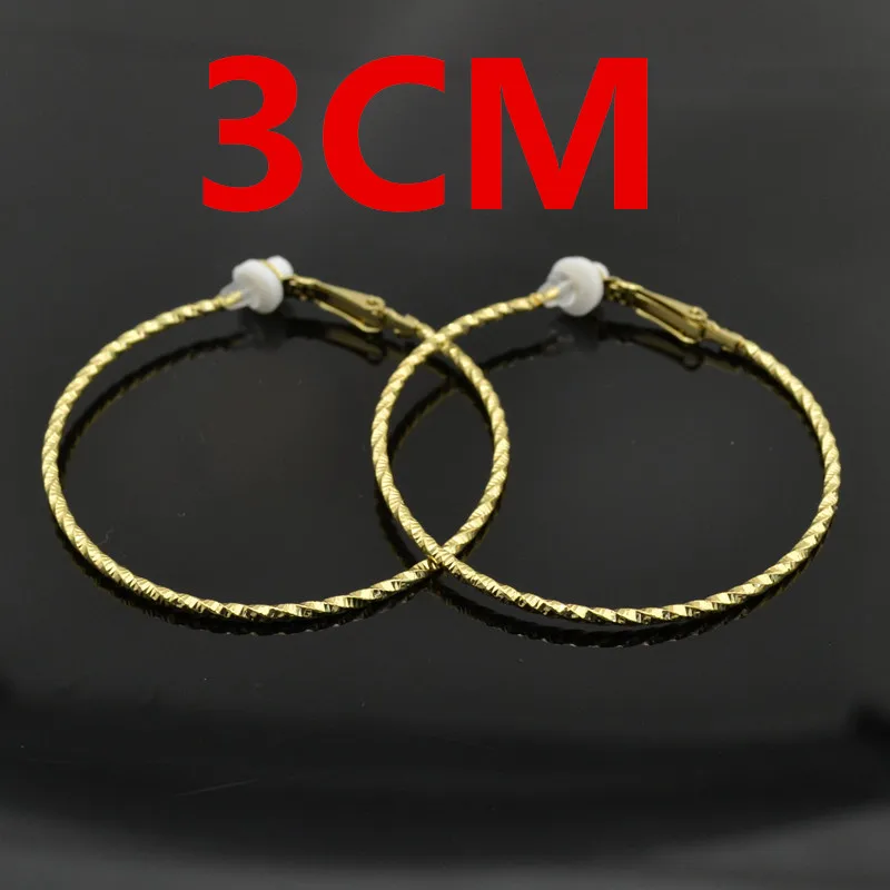 30MM gold ear clip Клипсы для ушей, без отверстий, без пирсинга, большие круглые серьги для женщин, женские ювелирные изделия, черные, розовые, золотые, серебряные, Mevrouw oorbellen - Окраска металла: 30MM gold ear clip