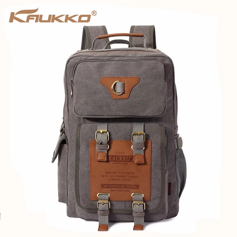 KAUKKO модный Мужской Рюкзак Винтажный холщовый рюкзак школьная сумка большой емкости ранец для колледжа Досуг сумка для ноутбука