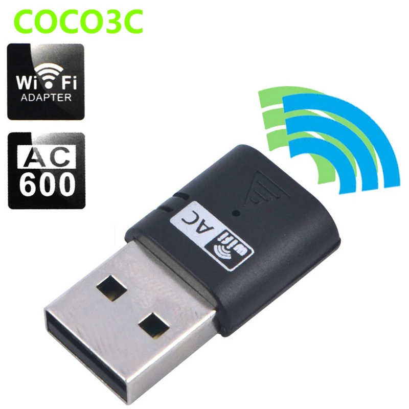 Dual Band  AC 600Mbps USB WiFi Dongles 2.4Ghz 5Ghz AC600 Wireless-N Network Adapter USB 2.0 Wireless Gigabit Speed  Dongle