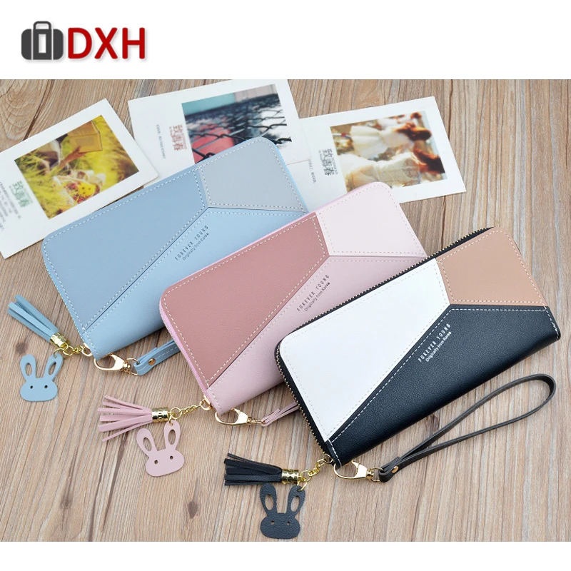 Женский кошелек на молнии DXH сумка большой портмоне милый роскошный Дамский для