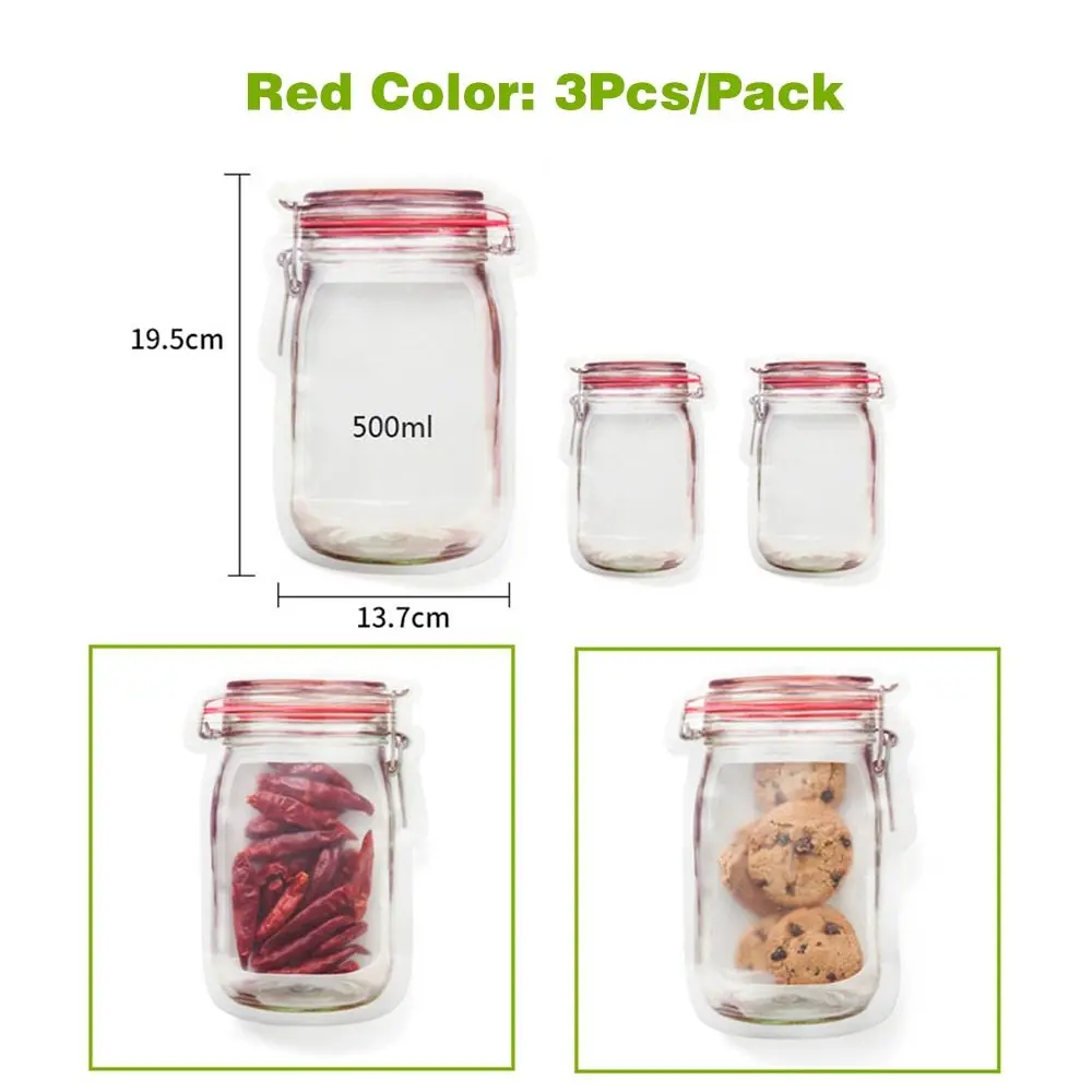 3 шт прозрачный мешок для хранения свежего пищи кухонный Штабелируемый