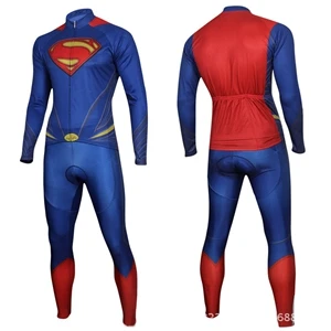 Super Man Костюм супергероя для косплея на велосипеде, комплект с длинными рукавами, Человек-паук, Бэтмен, Америка, Столичный костюм для косплея, модный фигурный костюм, Прямая поставка - Цвет: Super Man