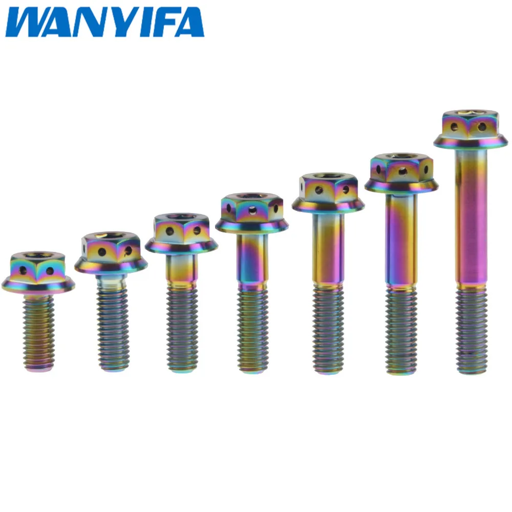Wanyifa Титан m10 x 20 25 30 35 40 45 55 мм Шаг 1.5 с шестигранной головкой фланец винт мотоцикл
