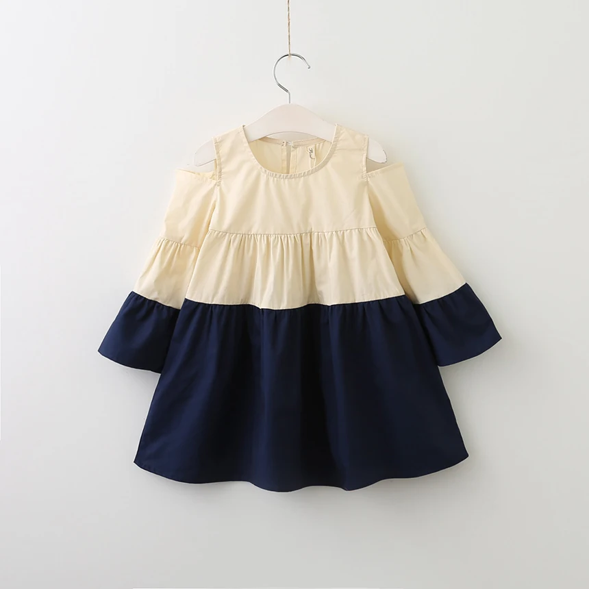 Детское многослойное платье принцессы в стиле пэчворк с открытыми плечами