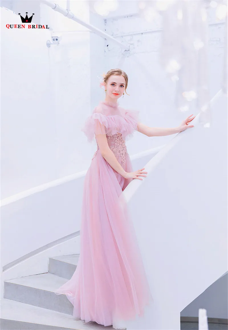 Сексуальное ТРАПЕЦИЕВИДНОЕ розовое Тюлевое кружевное элегантное вечернее