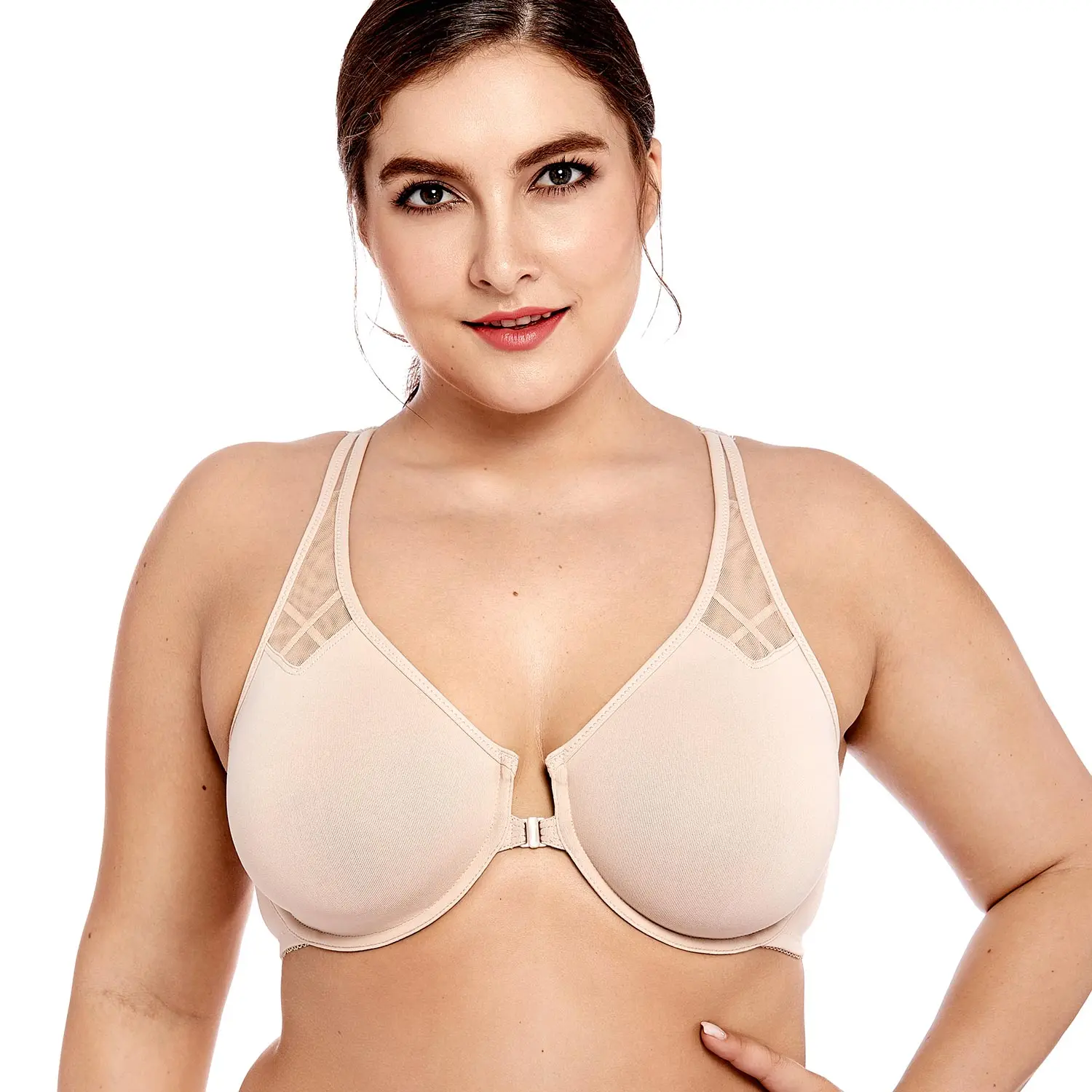Beige02 Женский бесшовный бюстгальтер на косточках без подкладки размера плюс размер 32-38 B C D DD - Цвет: Beige02