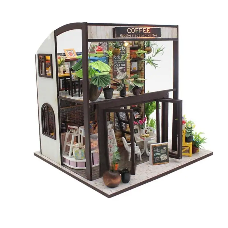 Кукольный дом DIY 3D деревянные Miniaturas мини кукольный домик мебель С Пылезащитным покрытием Развивающие игрушки для детей девочка подарок на день рождения