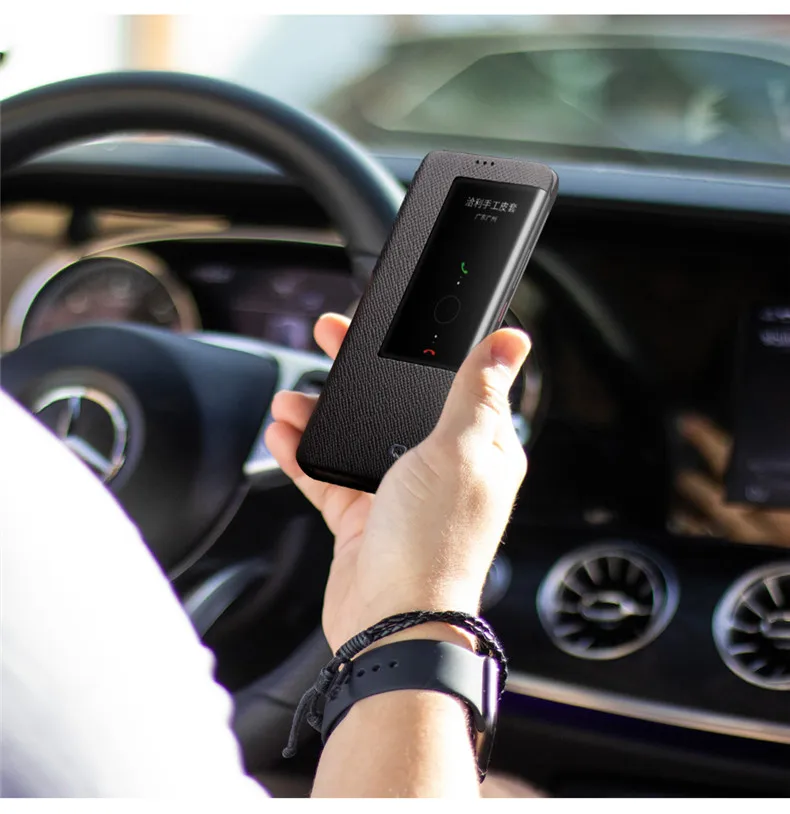 QIALINO Роскошный чехол-книжка из натуральной кожи для huawei mate 20 RS, Стильный Ультратонкий чехол ручной работы с умным обзором для mate 20 Pro