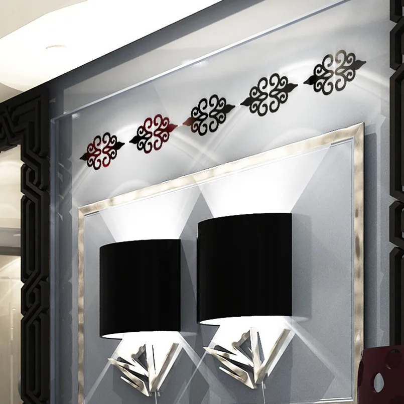 New Mirror Wall Stickers Acrylic Waist Line Wall Sticker Organic Crystal Plate Wall Stickers Home Decor Living Room Decoration