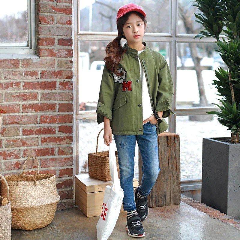 Новинка 2019 весеннее корейское Детское пальто детское с вышивкой модная куртка