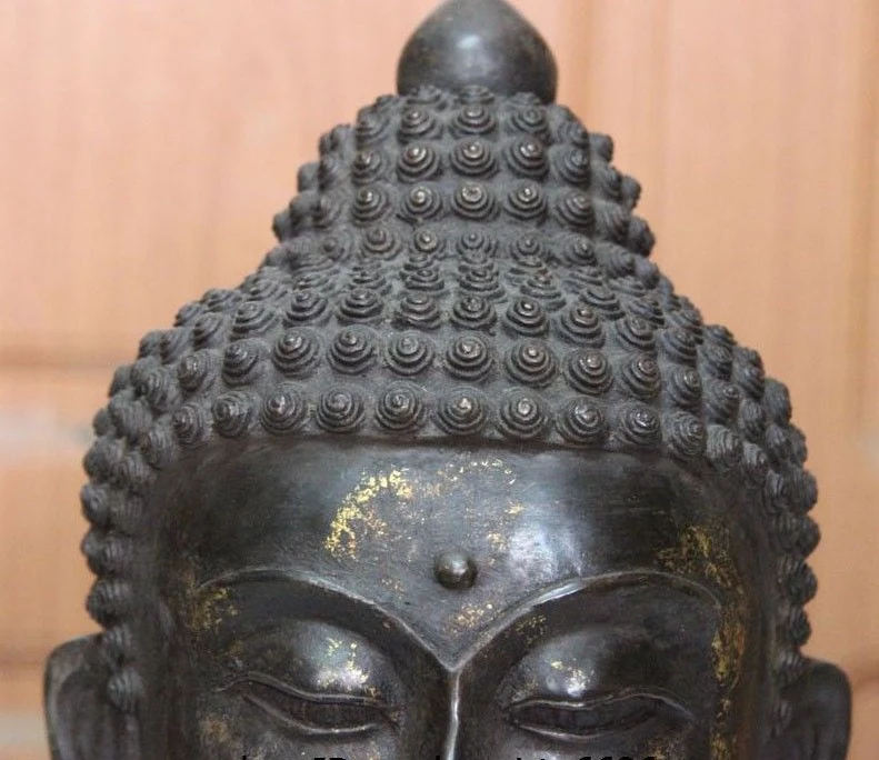 9 &quotнародный cCassical Тибетский буддизм медная Бронзовая статуя головы Amitabha Sakyamuni |