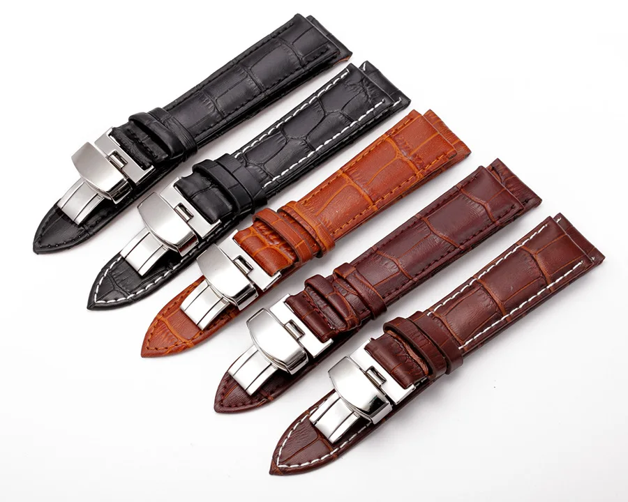 Ремешок для часов tissot casio lontines dw mk Panerai Omega из мягкой телячьей кожи с пряжкой