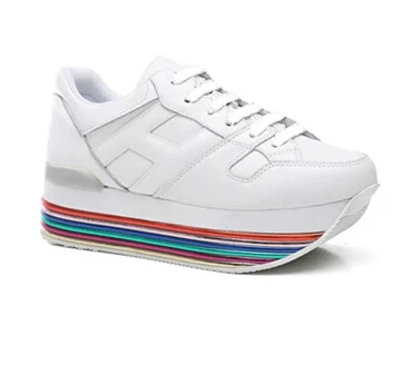 as show Брендовая обувь на танкетке; tenis feminino; обувь на платформе; роскошные дизайнерские женские кроссовки; г.; Женская Белая обувь инструкторов; Femme - Цвет: as show