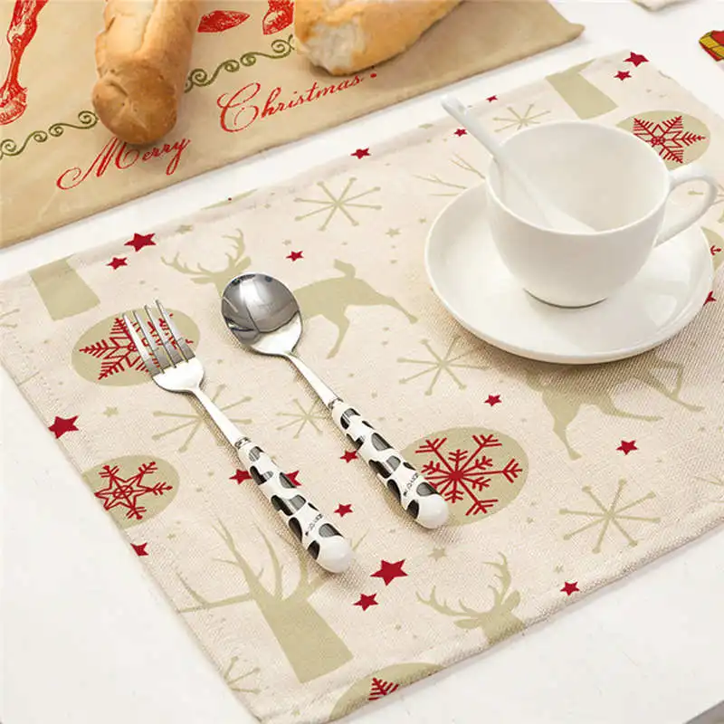 1 шт. Миска салфетка для вилки коврик Украшение дома вечерние Рождественский