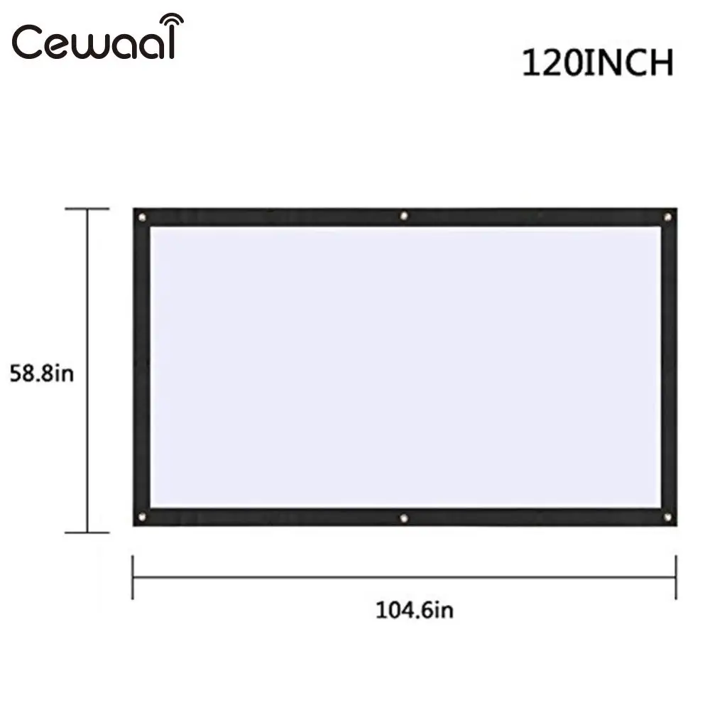 Cewaal Мягкий Складной 270*150 см 120 дюймов 16:9 легкий полиэстер видео проекционный