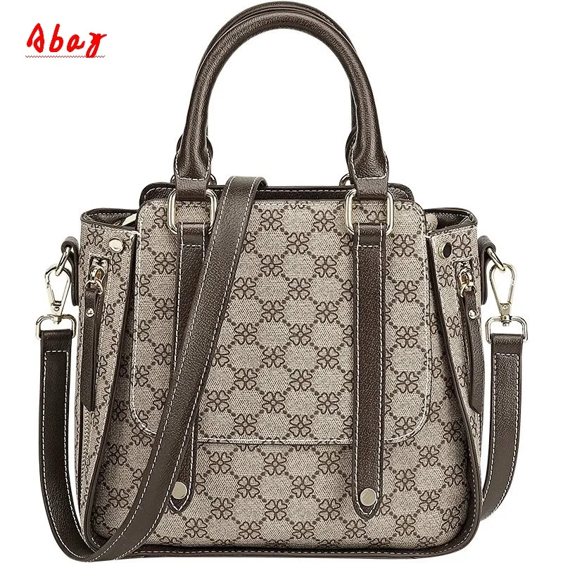 Женская сумка-мешок Abay классическая контрастных цветов с принтом Большая