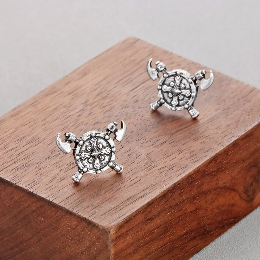 Новые серьги с топором крестом мужские славянские ювелирные изделия новый