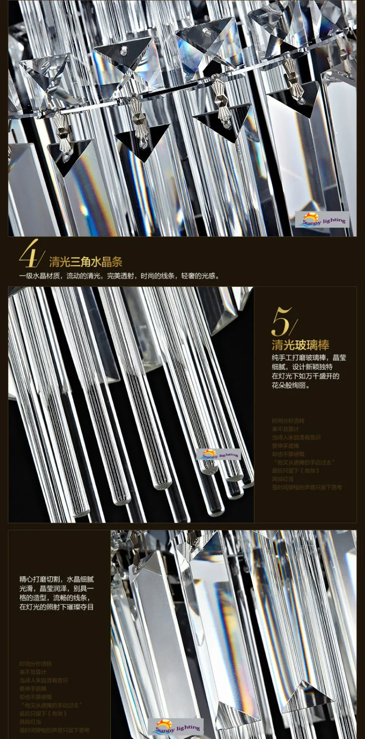 Современные хрустальные светильник ing светодиодный подвесной из фибролитов