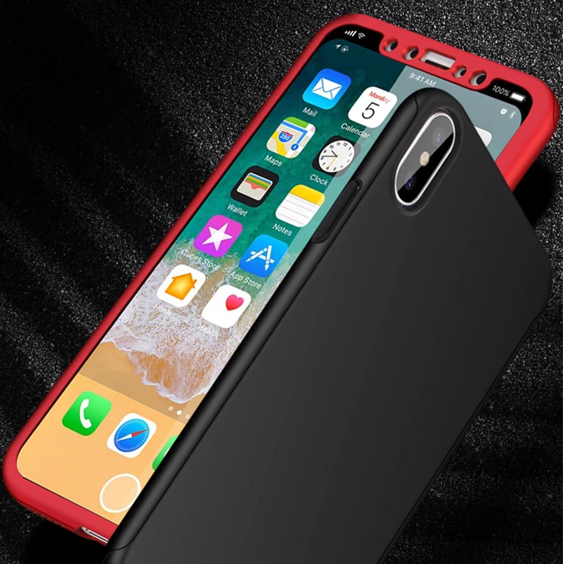 Полностью Защищенный чехол с разрешением 360 градусов для телефона iphone X роскошная