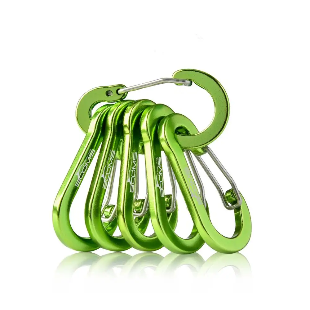 Green Booms Рыбалка CC1 многофункциональный зажим-карабин рыболовные инструменты брелок Открытый Рюкзак Пряжка Алюминиевый сплав - Цвет: Green