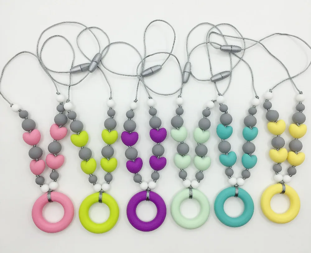 Новое модное Силиконовое ожерелье для прорезывания зубов мамы с бусинами в форме