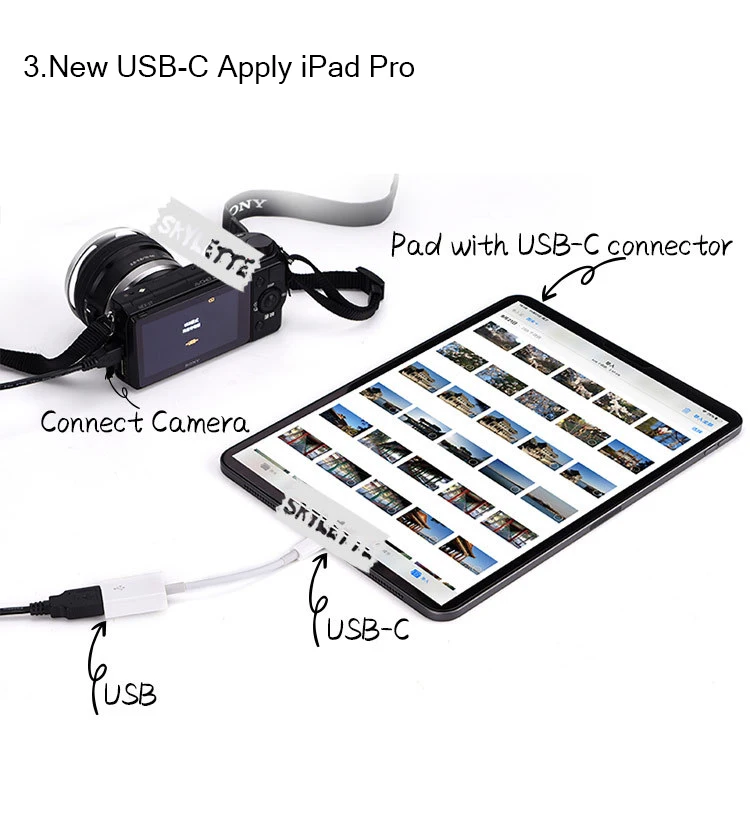 OTG USB-C USB разъем SLR камера адаптер USB флэш-накопитель конвертер для тип-c Xiaomi 9 huawei P30 iPad Pro Macbook Pro